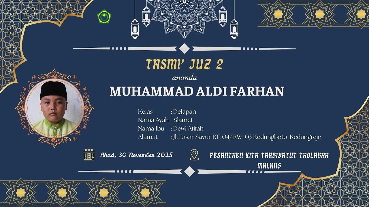 🔴 TASMI' JUZ 2 ANANDA MUHAMMAD ALDI FARHAN