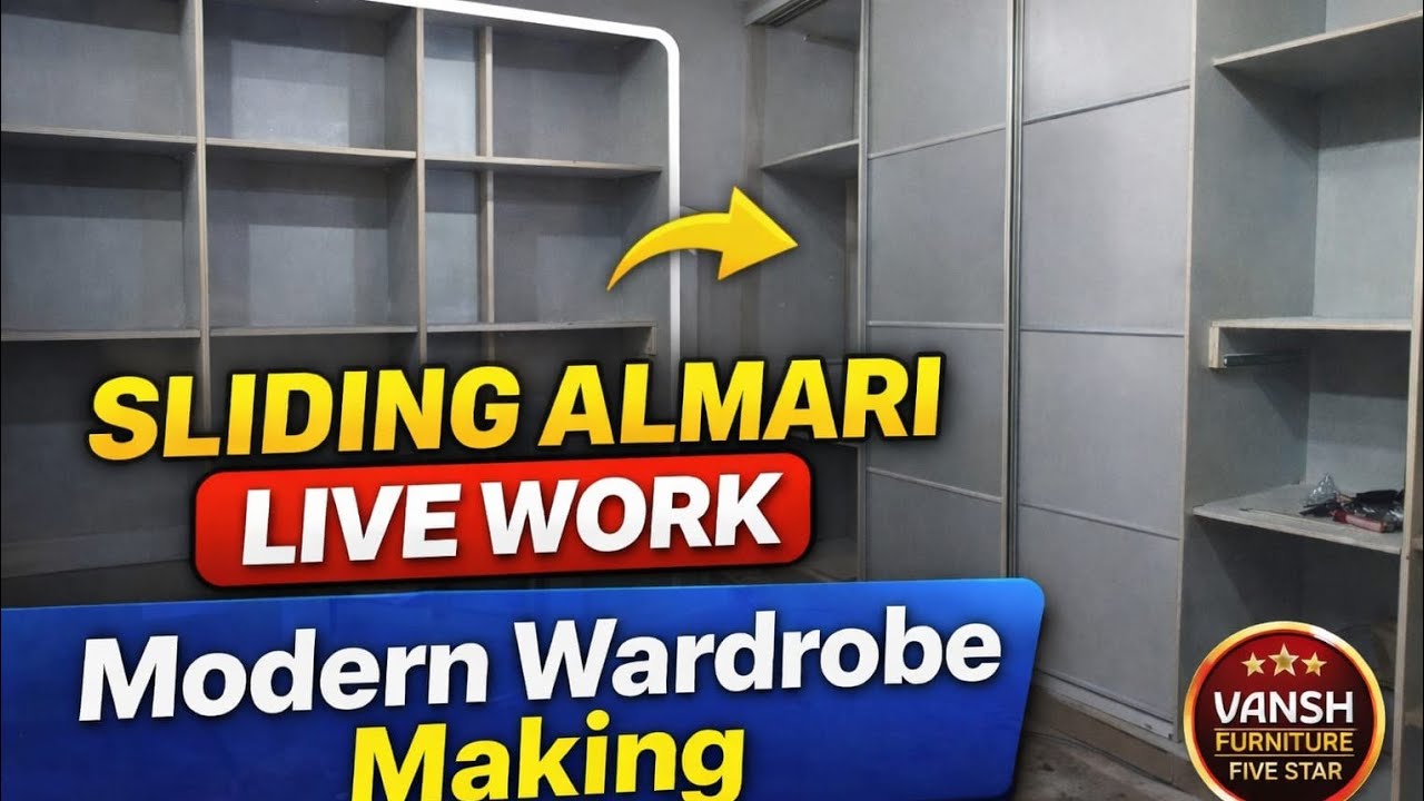 Live Furniture Work | Sliding Wardrobe Banate Hue | Full Process