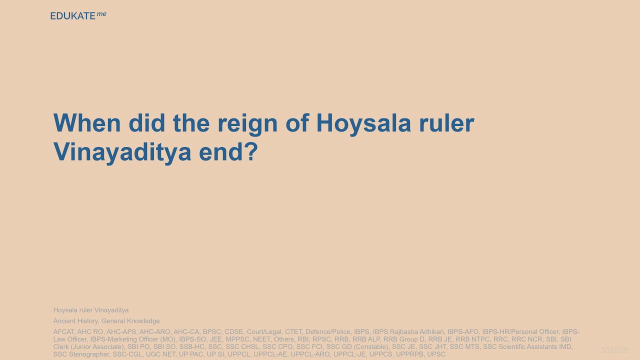 When did the reign of Hoysala ruler Vinayaditya end?
