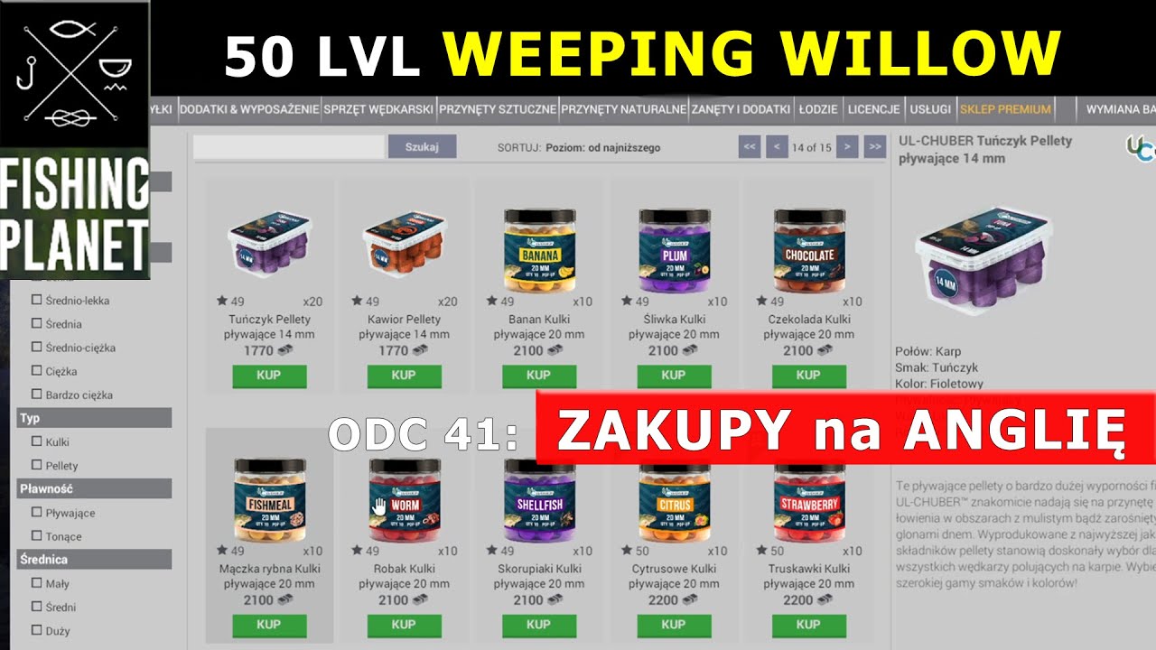 FISHING PLANET 50 LVL - Zakupy na Anglię. Weeping Willow i karpie. Poradnik dla początkujących