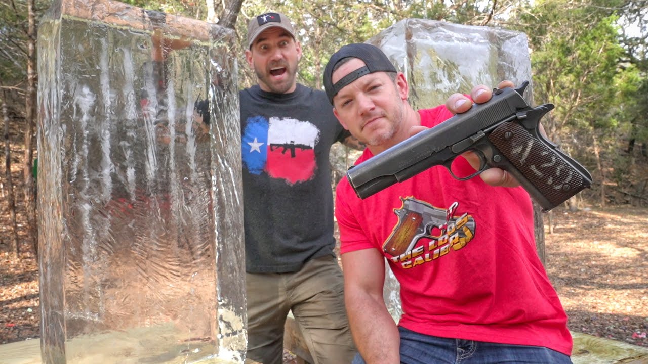 104 Year Old 1911 vs 200lb Ice Blocks!!!