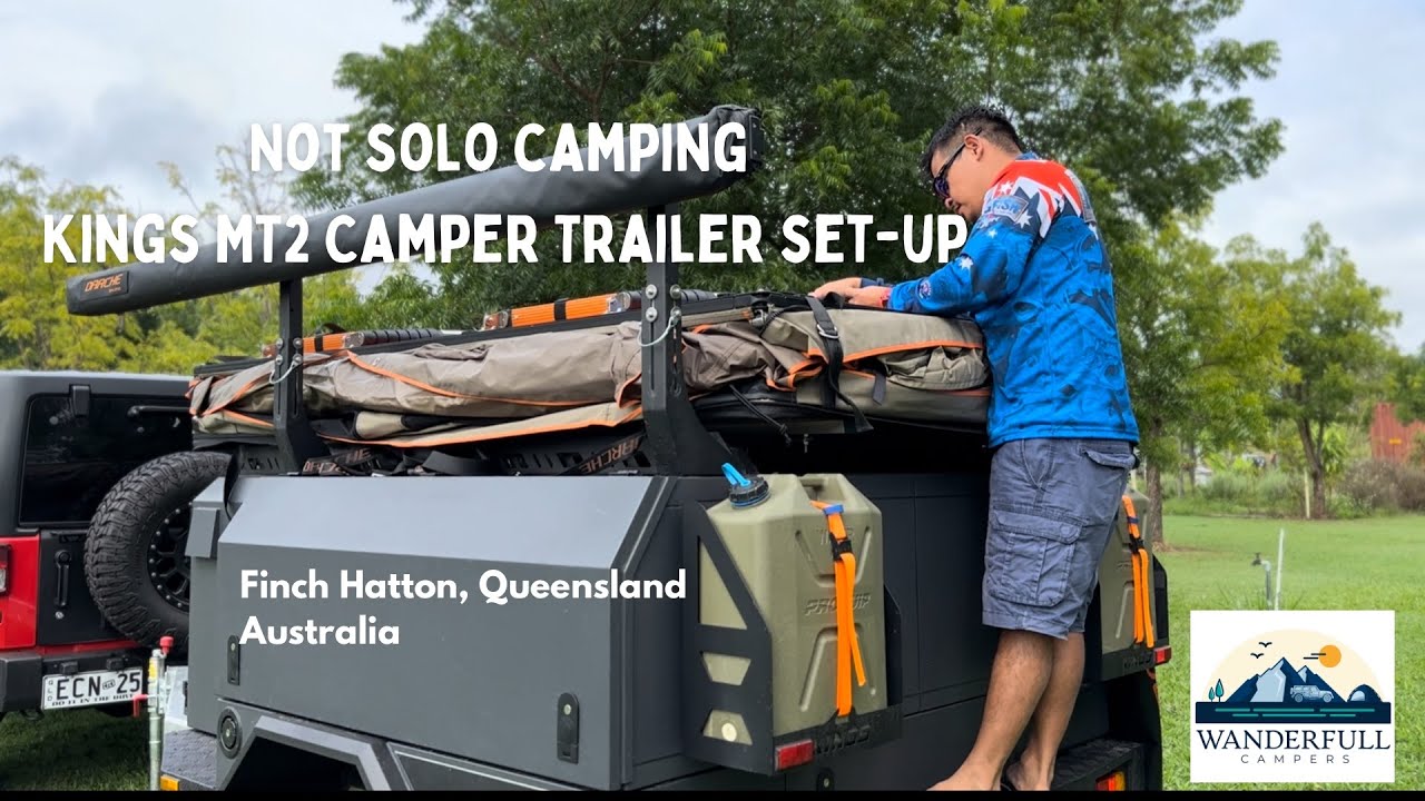 Not Solo, Real Relaxing Camping No Rain [MT2 Camper Trailer Set-up,Darche, ASMR sounds]