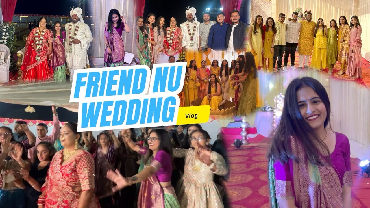 My Saree Look & Gujarati Wedding Vlog ✨ | Haldi, Garba & Masti with Friends! 🤩