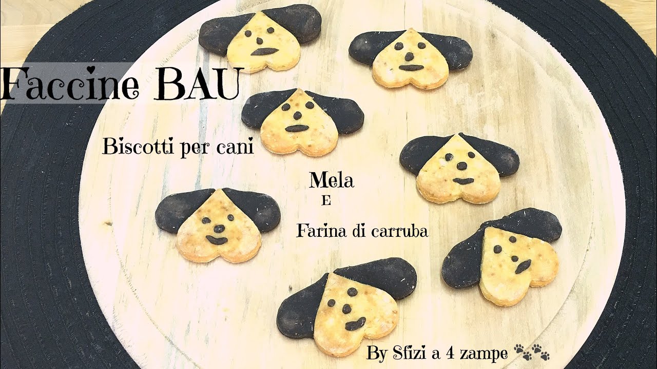Biscotti per cani:Faccine BAU mela e farina di Carruba-Dog biscuits: BAU apple and carob emoticons