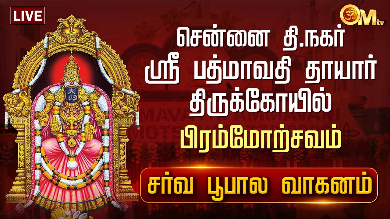 🔴LIVE: சென்னை தி.நகர் ஸ்ரீ பத்மாவதி தாயார் திருக்கோயில் பிரம்மோற்சவம் சர்வ பூபால வாகனம் | OM TV
