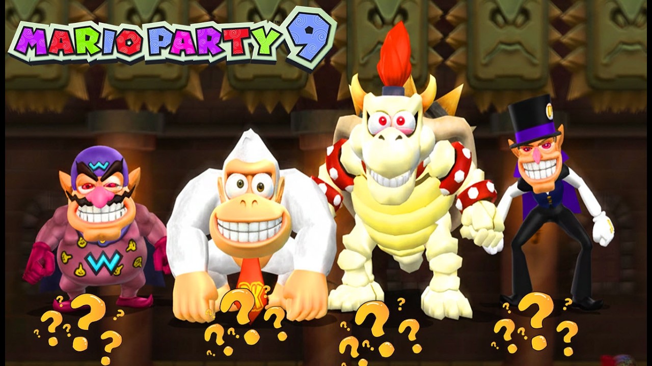 Mario Party 9 Minigames High Rollers - Wario vs Donkey vs Bowser vs Waluigi  MasterDifficulty