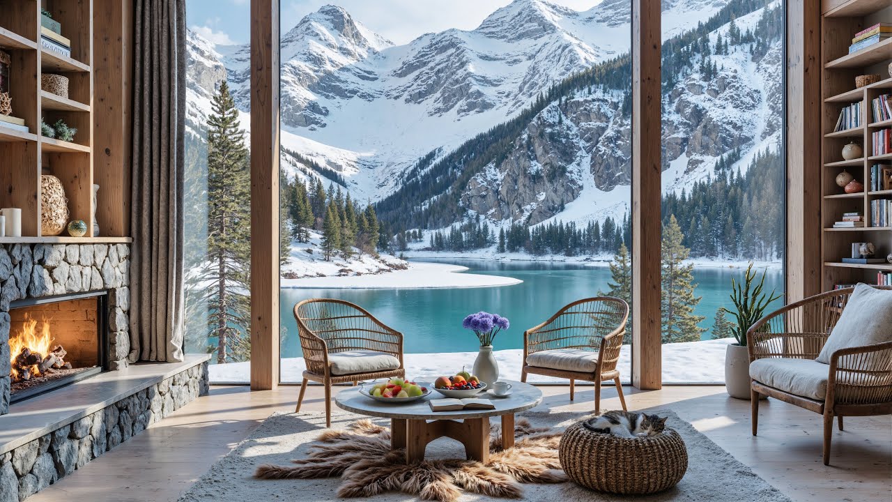 ❄️ Snow Cabin Christmas Lounge | Warm Blankets & Cozy Jazz Melodies for Rest, Study and Deep Comfort