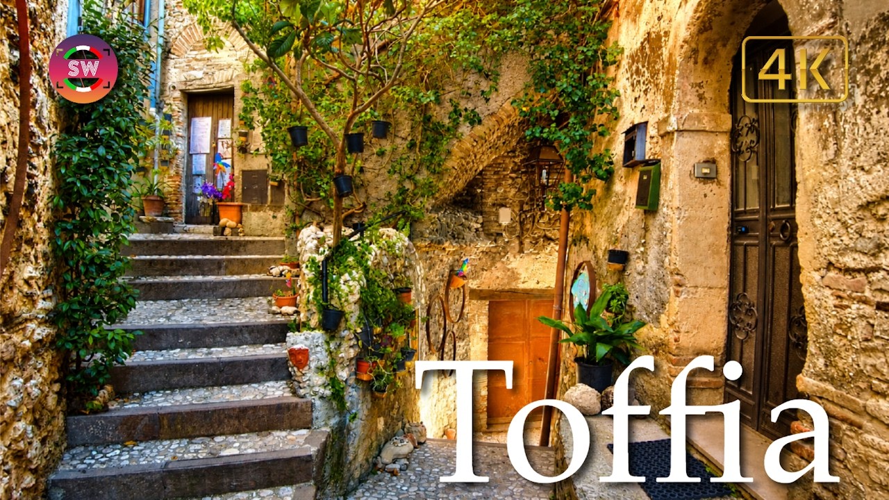 Toffia (Lazio), Italy【Walking Tour】History in Subtitles - 4K