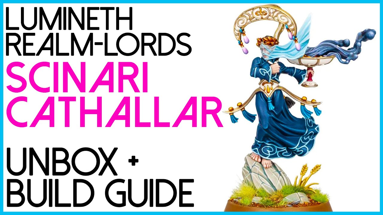 Scinari Cathallar unboxing and build guide, Lumineth Real-Lords miniature for Warhammer