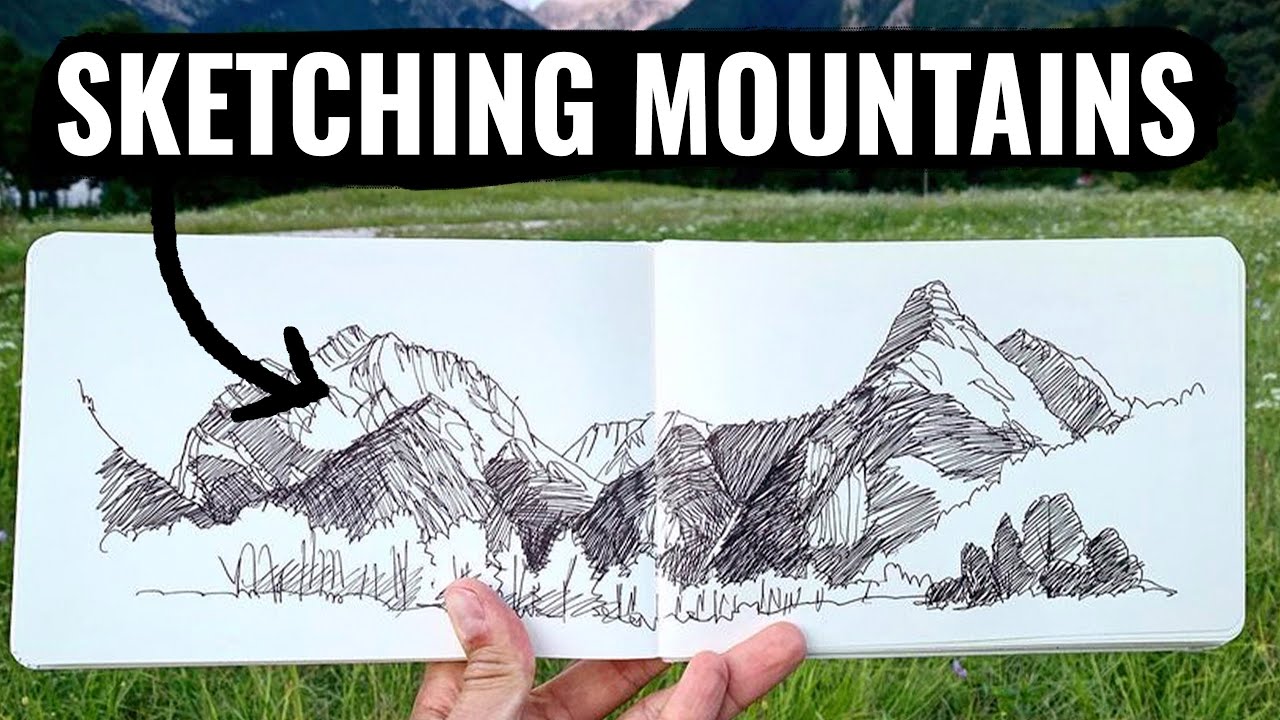 How to Sketch Mountains (step by step tutorial)
