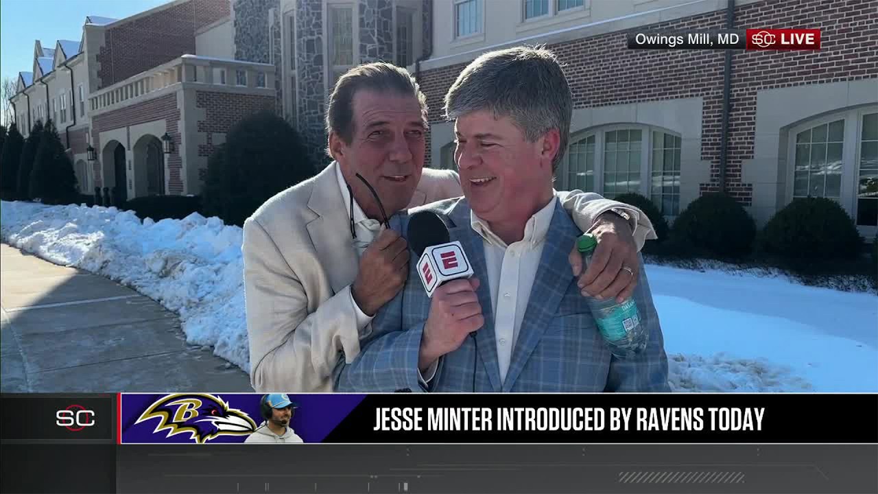 Steve Bisciotti surprises Jamison Hensley to spill on hiring Jesse Minter as HC 🤝 | SportsCenter
