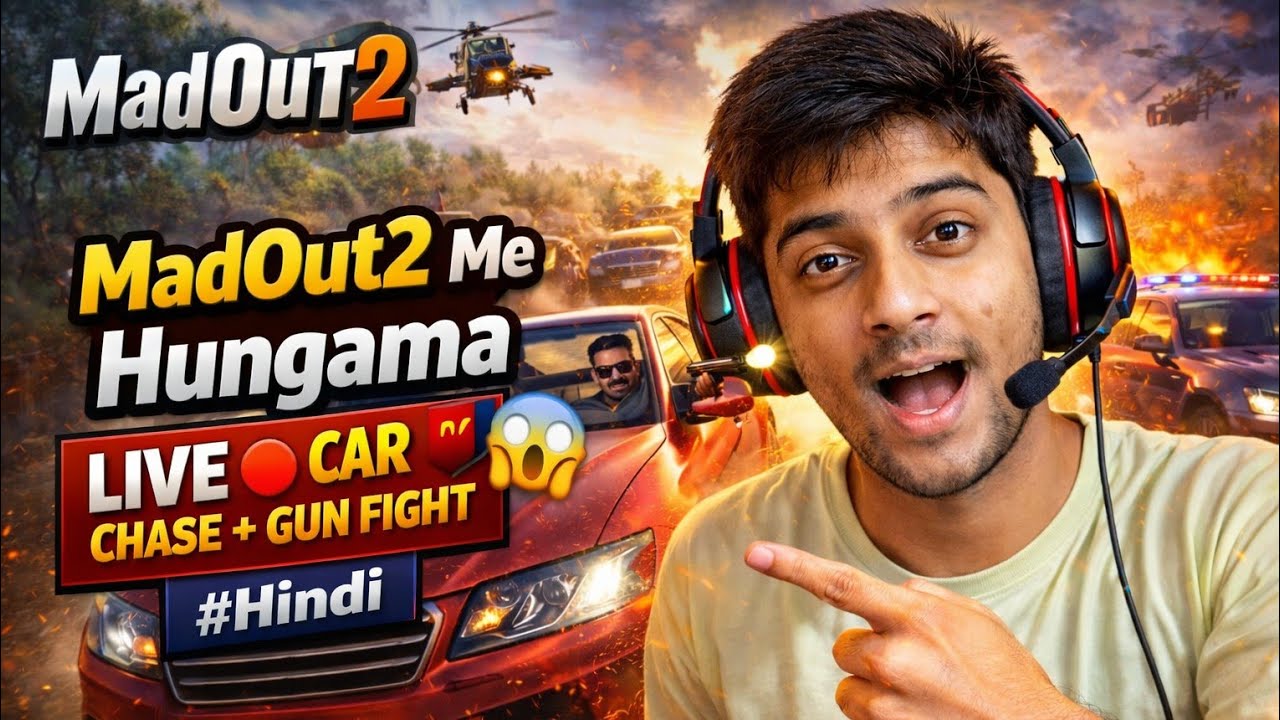 MadOut2 Live 🔴 Police Chase + Gang Fight 😱 | Hindi Gameplay