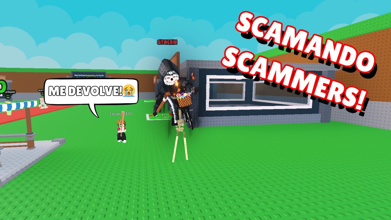 SCAMMANDO SCAMMERS NO ROUBE UM BRAINROT! - ROBLOX