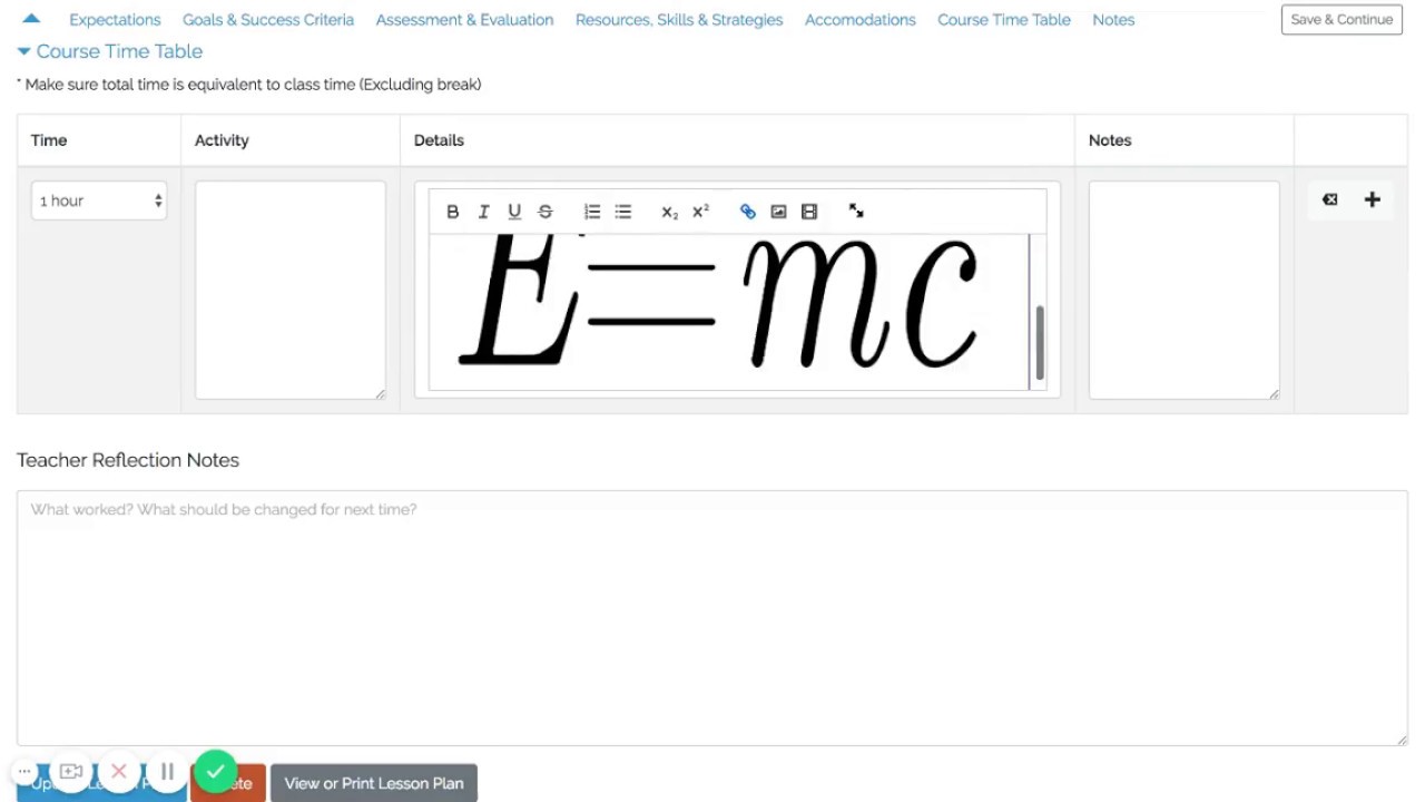 How to create Lesson Plans on TeacherTools.ca