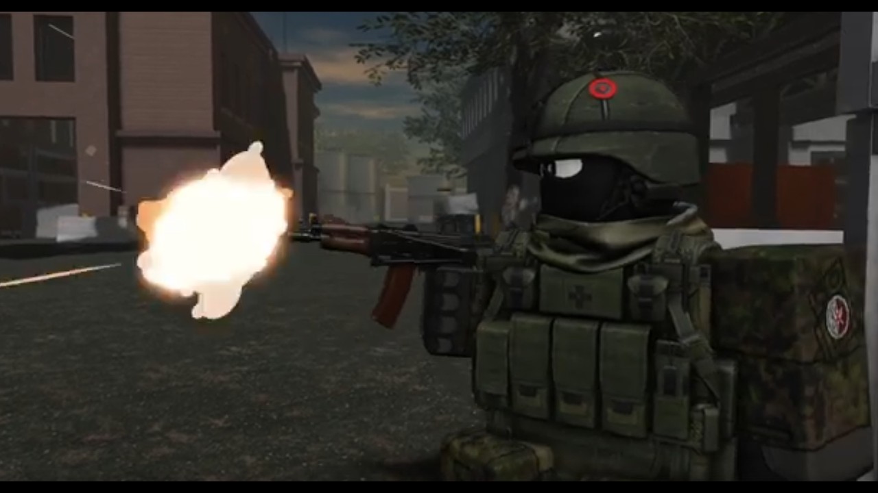 Guesan soldier shoots Ak and yells #### ####