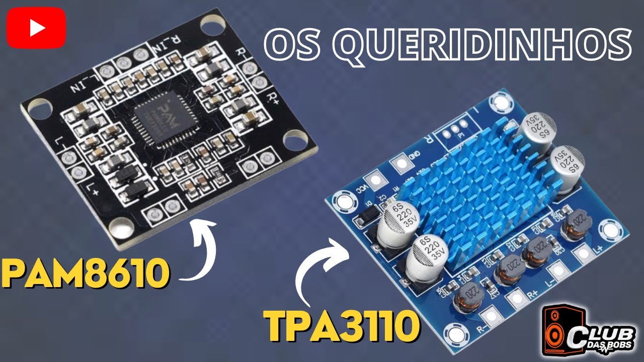 SAIBA TUDO SOBRE OS MINI AMPLIFICADORES TPA3110 e PAM8610.