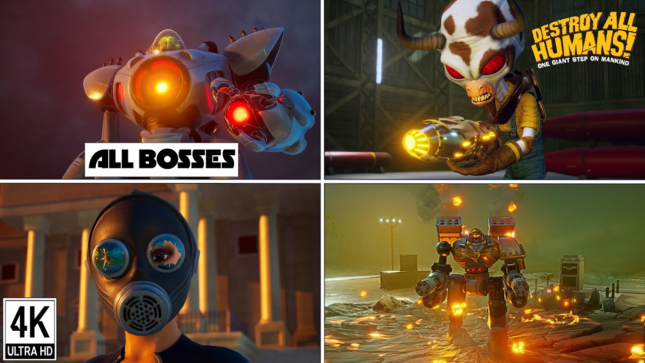 Destroy All Humans 2020 Remake - All Bosses + Ending [PC 4K60fps]