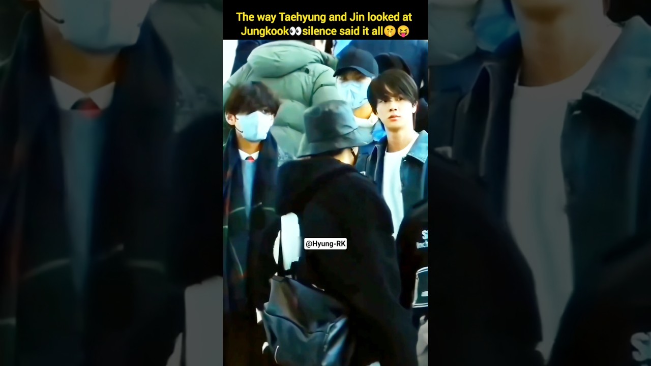 The way Taehyung & Jin are looking at Jungkook👀sometimes silence is the best answer🤫😝 