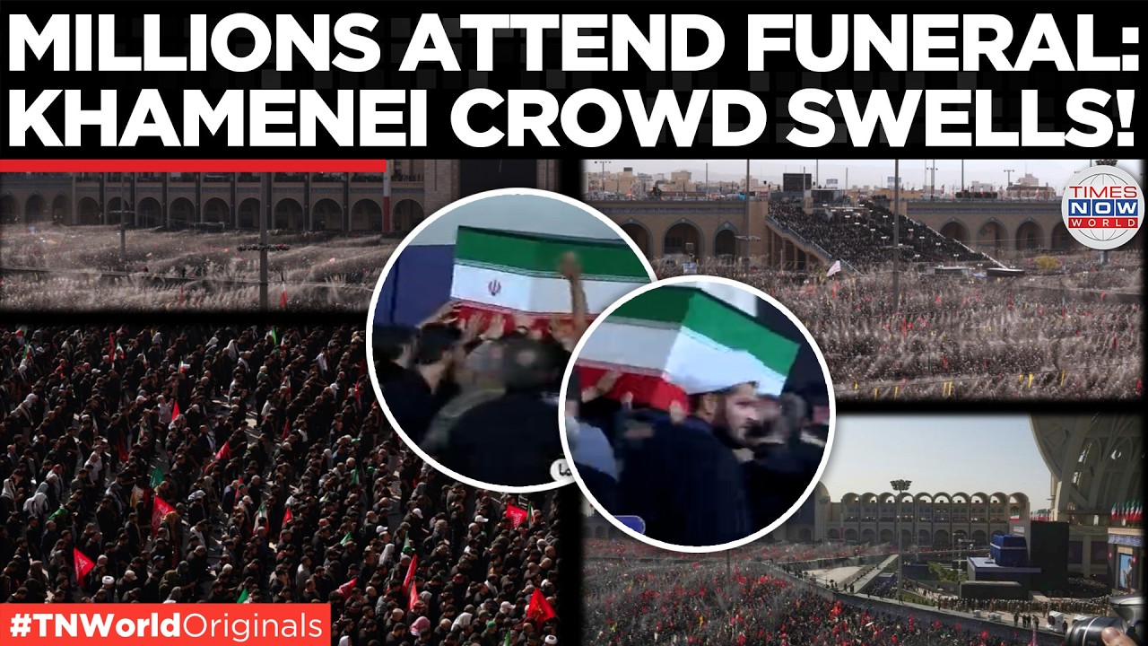 BIRD'S-EYE VIEW: Khamenei's Coffin Begins Final Journey Through Massive Crowds | Times Now World