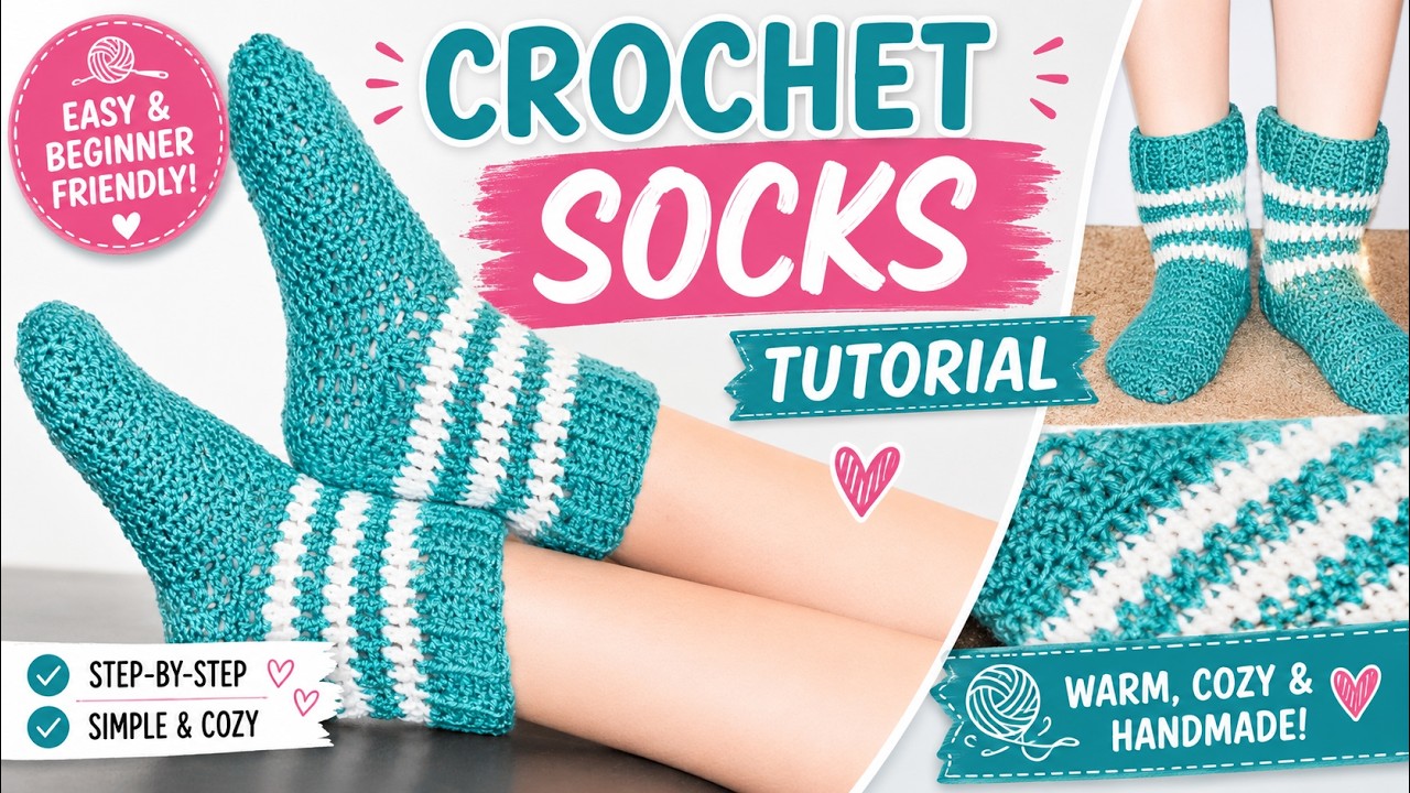 Crochet Socks Tutorial For Beginners | Chunky Socks Crochet Tutorial