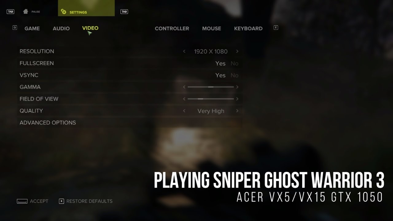 SNIPER GHOST WARRIOR 3 PC Gameplay Test with GTX 1050 - 1080p