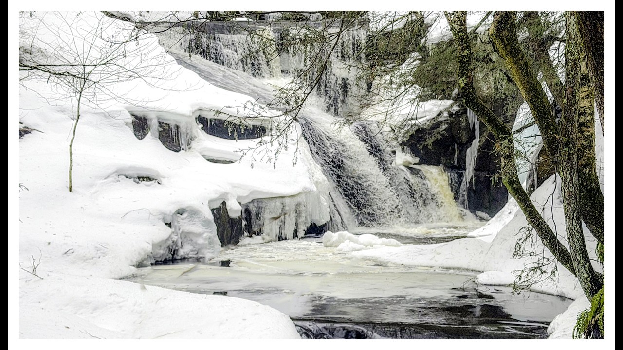 Winter Waterfalls with snow and ice