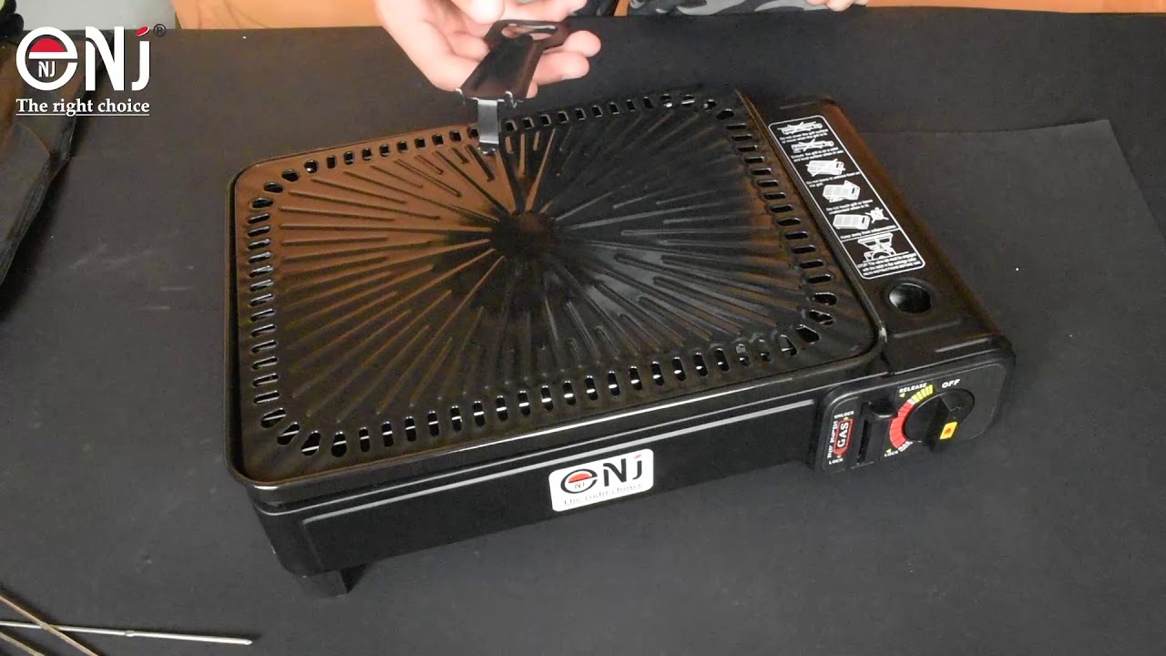NJ Portable Gas Grill BBQ Stove for Camping Outdoor with Carry Bag 2.2 kW