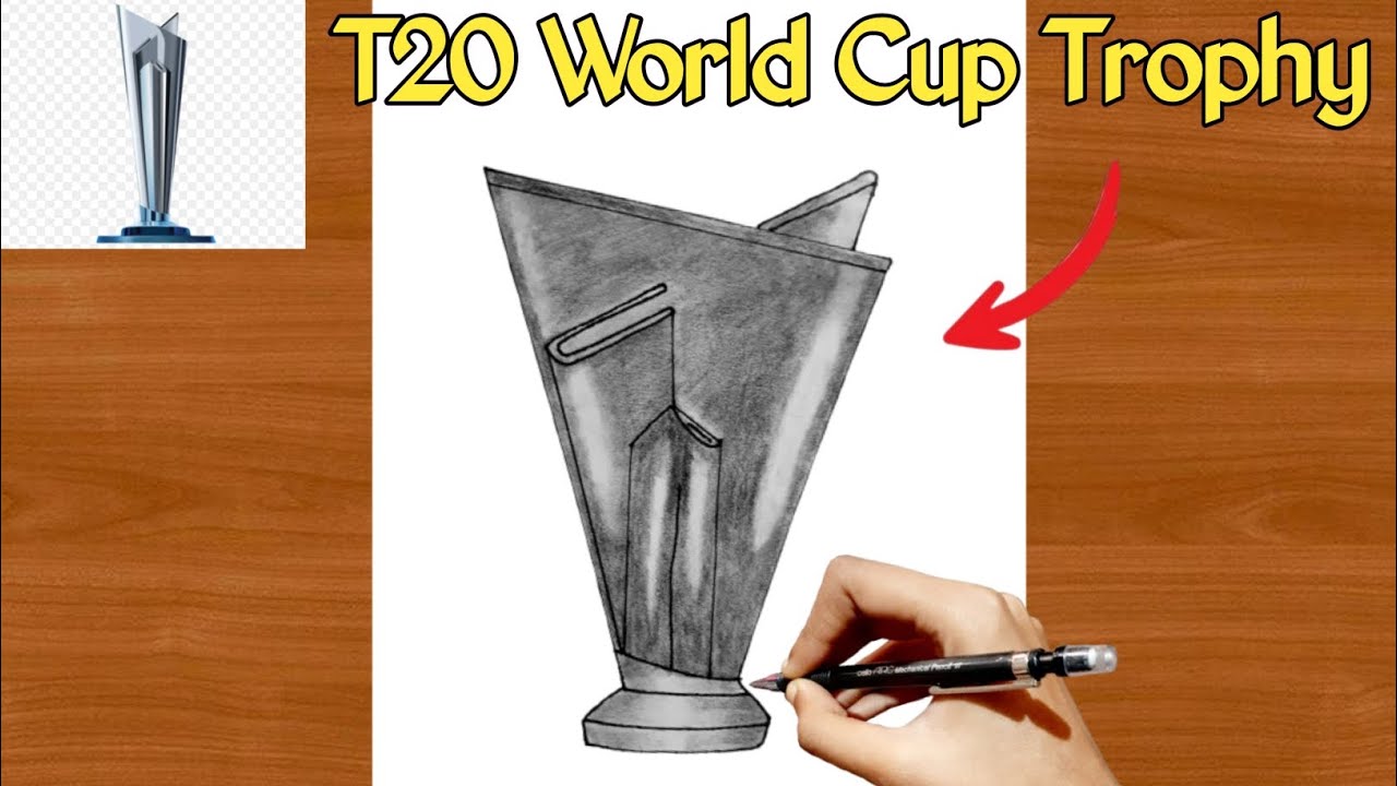 T20 world cup trophy drawing 🏆|| how to draw t20 world cup trophy || t20 world cup 2026 || Tutorial