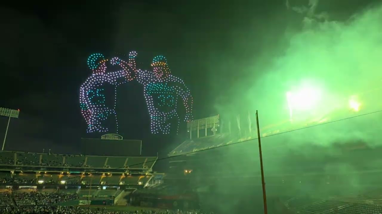 Oakland A’s Final Drone and Fireworks Show ever 9/21/2024