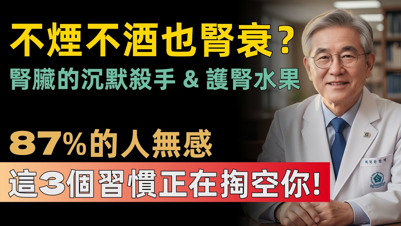 不抽煙不喝酒也會腎衰竭？醫生揭秘：這 3 個壞習慣正在掏空你的腎! 常吃 3 種水果築起金鐘罩!