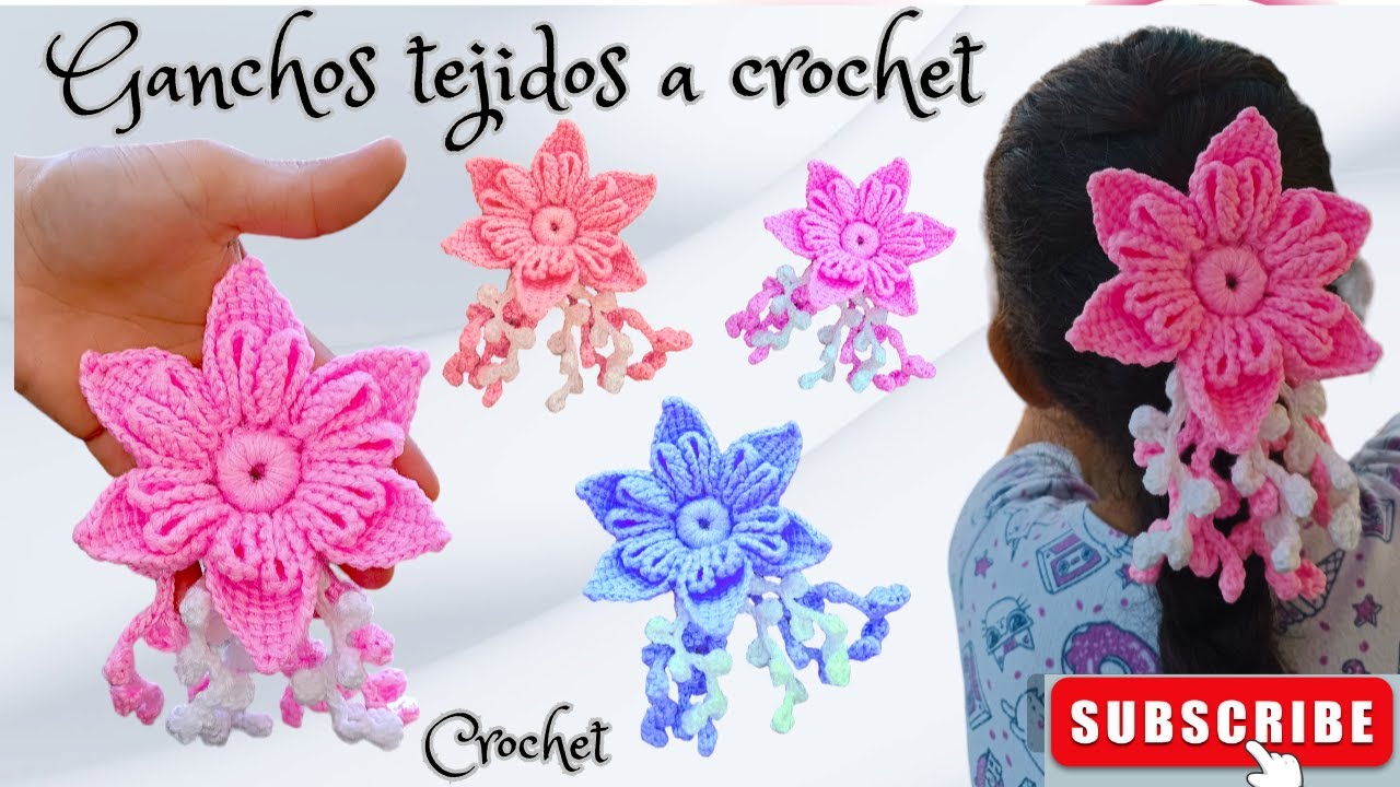 HERMOSOS ganchos para el cabello paso a paso / coleteros tejidos a crochet paso a paso