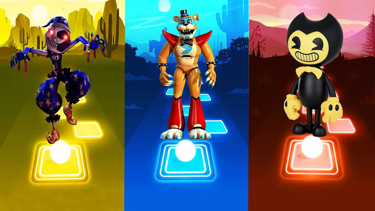 FNAF | Moon × Freddy vs Bendy - Tiles Hop: EDM Rush!