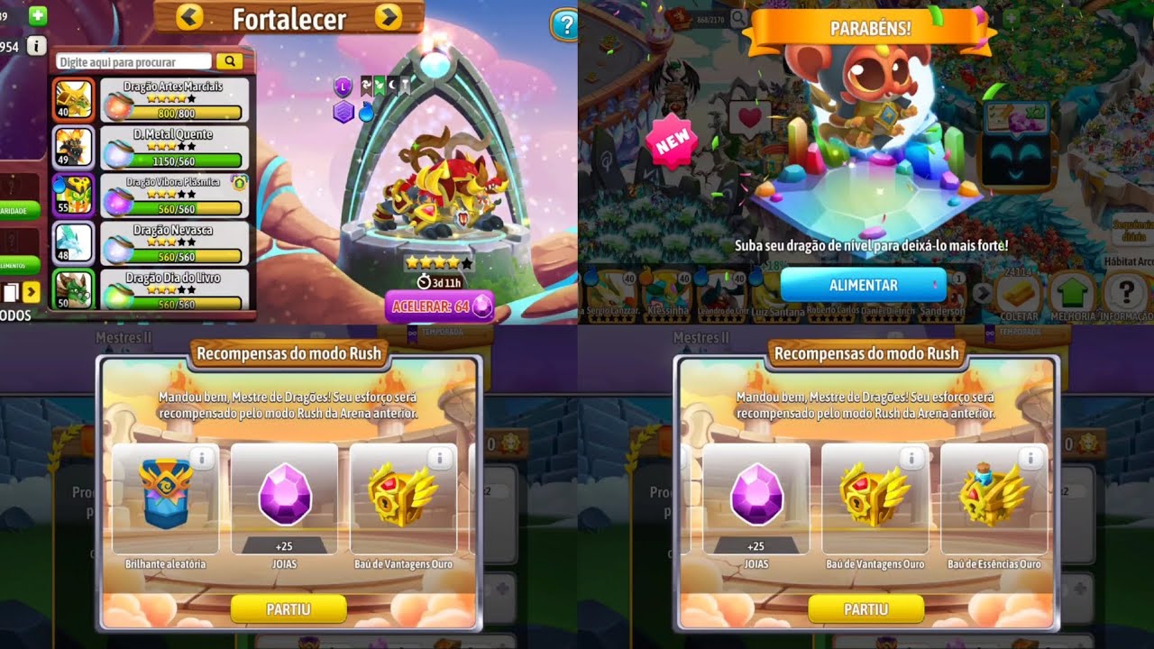 Dragon City - 4ª do Berserker Raízes da Cólera, Testei a Retaliador Elevado e 1° Lugar do Modo Rush