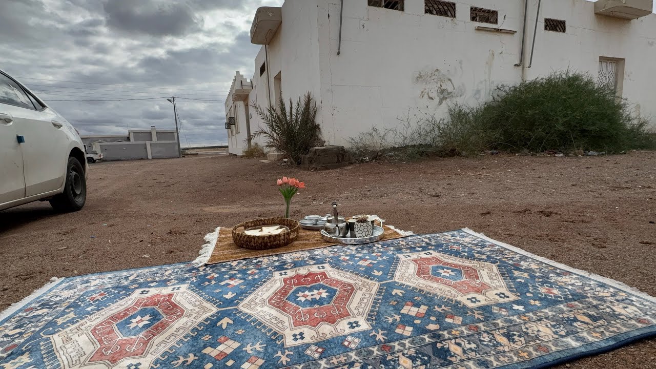 فطور شتوي بالقريه مع امي🥹🌧️اول مشترياتي لرمضان من سوق الديره🤩👍🏻