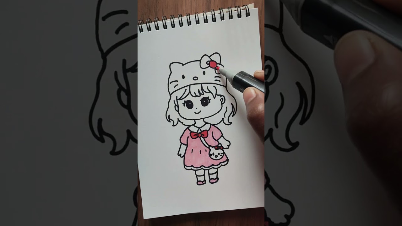 cute cartoon girl drawing # easy art tips # art # drawing