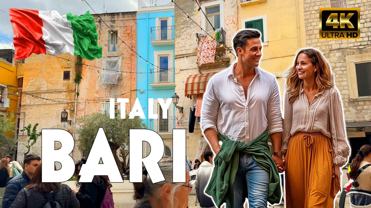 BARI ITALY 4K |  Discover Bari’s Charming Small Plazas 🇮🇹