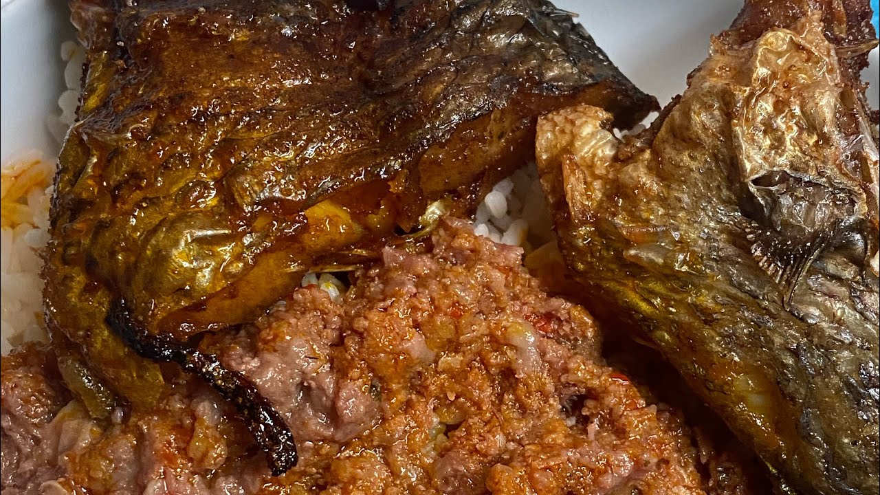 Liberian fish Gravy///Gravy with rice.