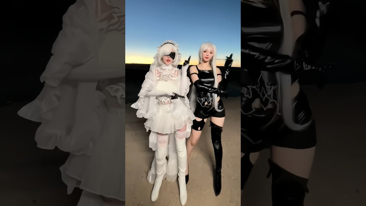 The sunset is beautiful.#nierautomata #cosplay #yorha2b #2b #cosplayer #baka #dance