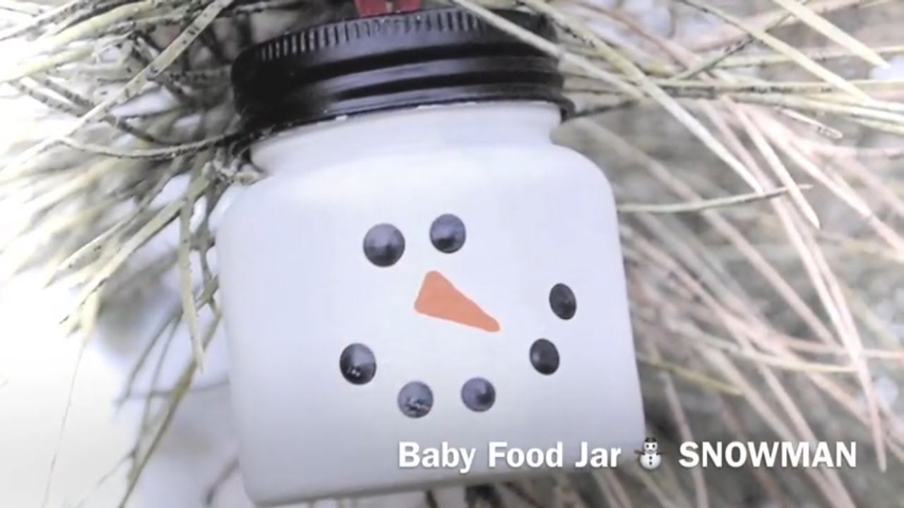 Easy Snowman Craft - How to Reuse Baby Food Jars DIY - Easy Christmas Crafts | Mr. Schuette