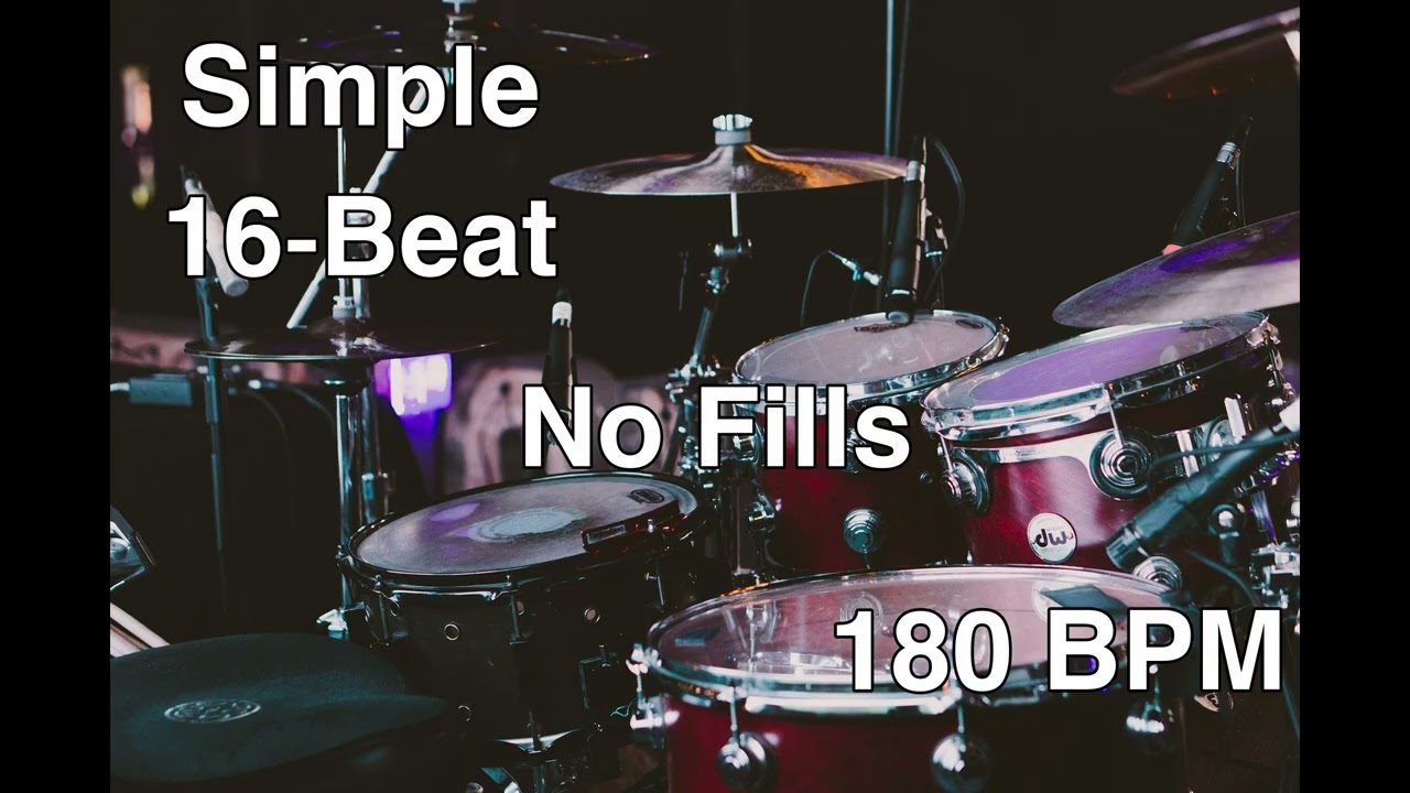 Simple 16-Beat Drum Loop | 180 BPM | No Fills