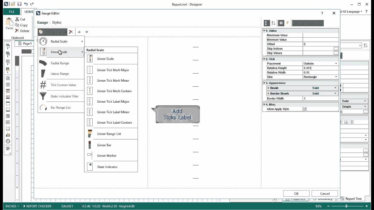 Infographic: Creating Linear Gauge of Infographics Tools in Report - [Shot on v2015.3]
