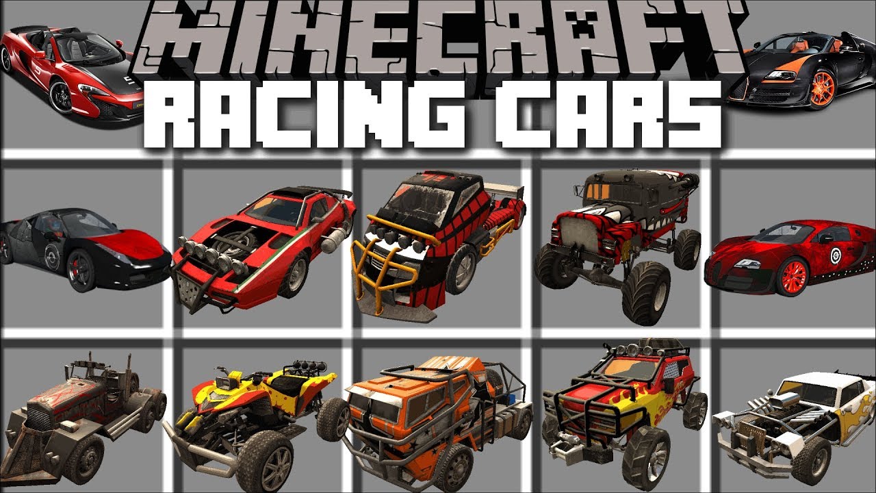 Minecraft RACING CAR MOD / DRIVE AROUND IN SUPER FAST CARS AND SURVIVE!! Minecraft