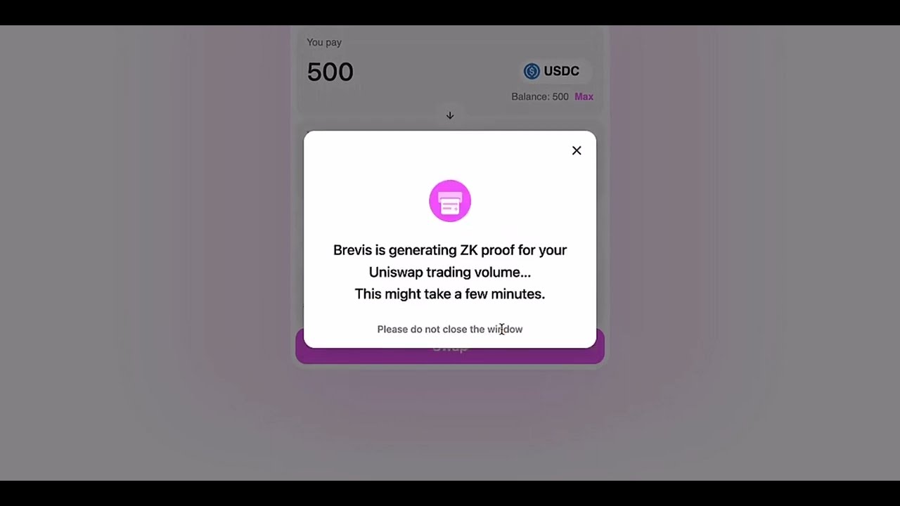 1-min demo of Brevis on Uniswap v4 : a VIP discount hook