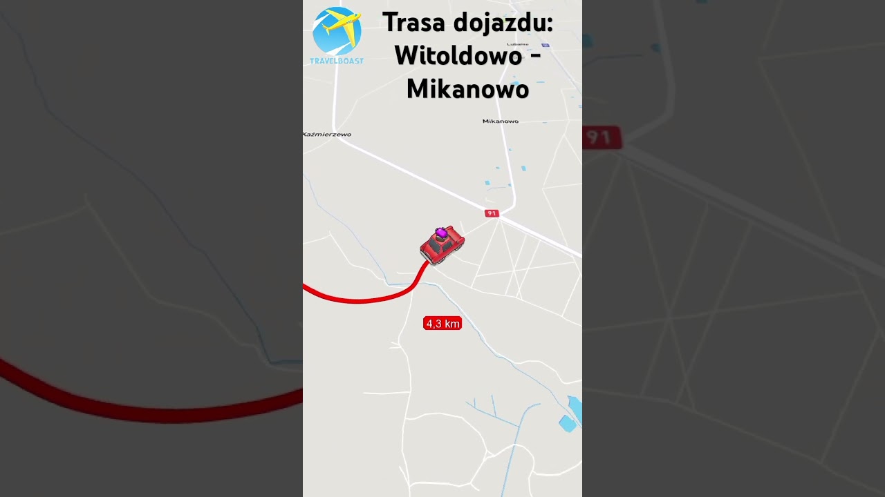 Trasa dojazdu: Witoldowo - Mikanowo