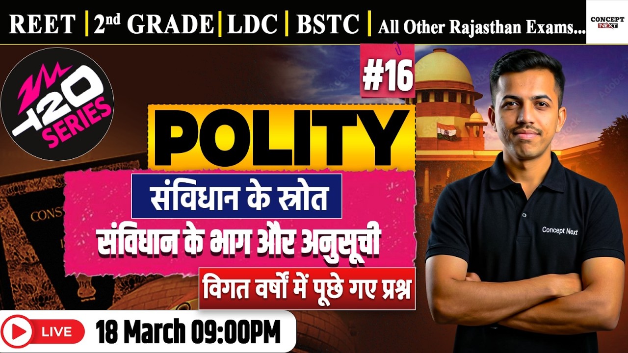 Indian Polity – Indian Constitution  | Previous Year Questions | REET, 2nd Grade, LDC, BSTC |