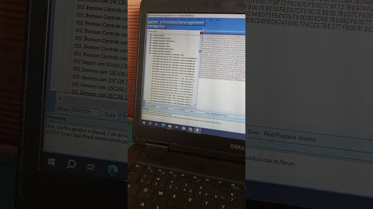programador UPA fazendo a leitura da mem&oacute;ria 95160 no Peugeot