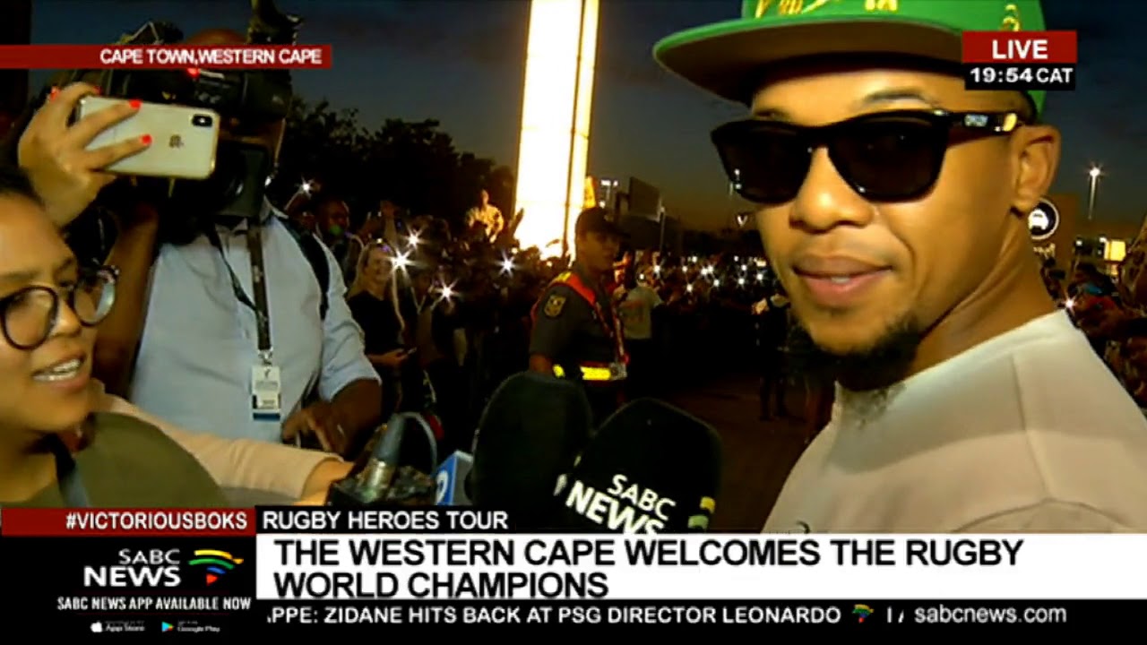 Springboks arrive in Cape Town