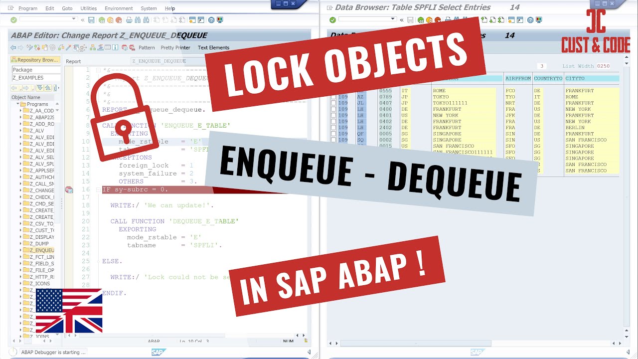 Lock Objects - ENQUEUE - DEQUEUE in SAP ABAP [english]