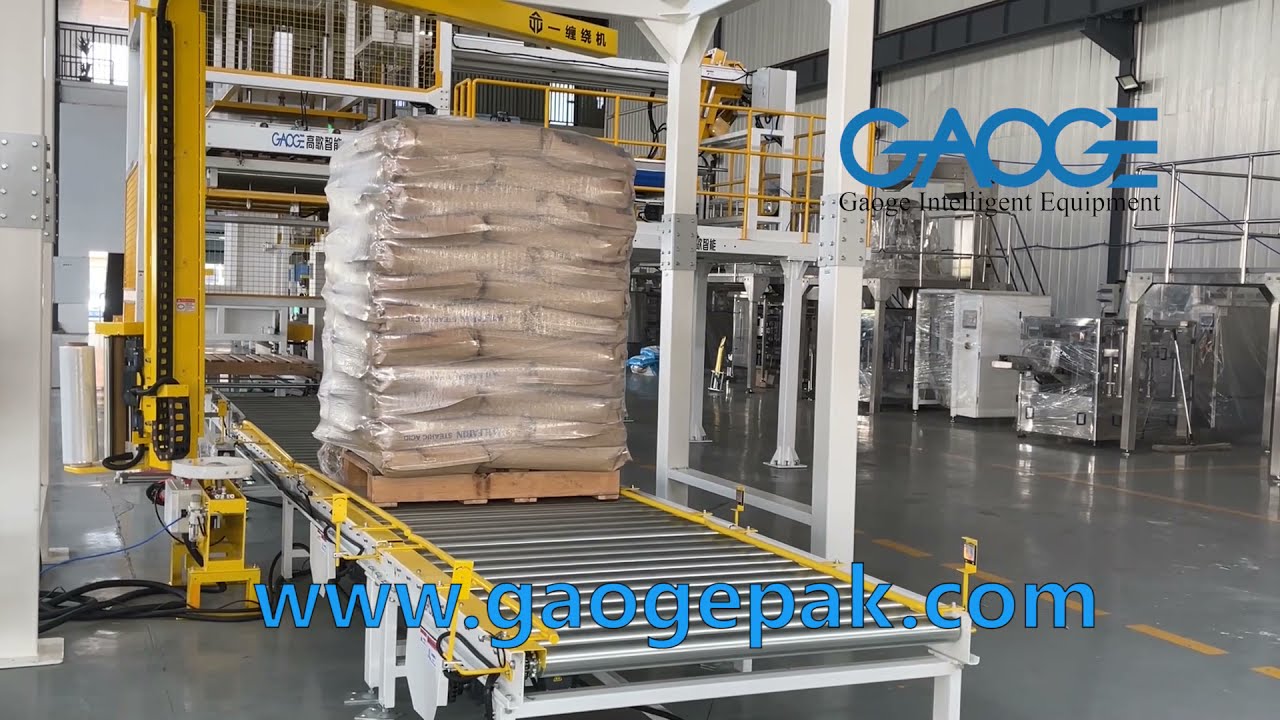Animal Feed Ingredients Open-mouth Bagging Machine High Level Bag Palletiser Packaging Line
