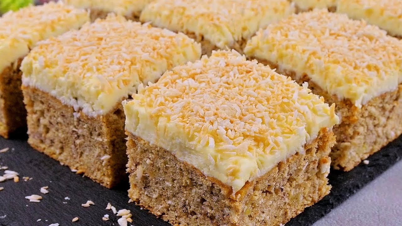 You've Never Had Such Delicious COCONUT BANANA Cake - Quick and Easy Recipe